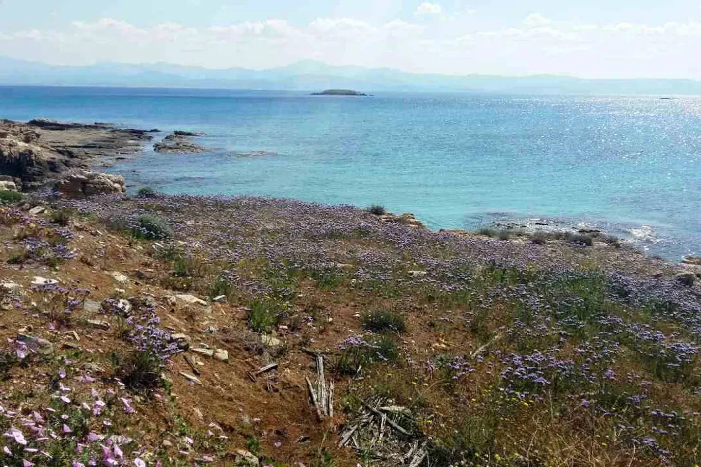 Coastal hillside trail in Paros