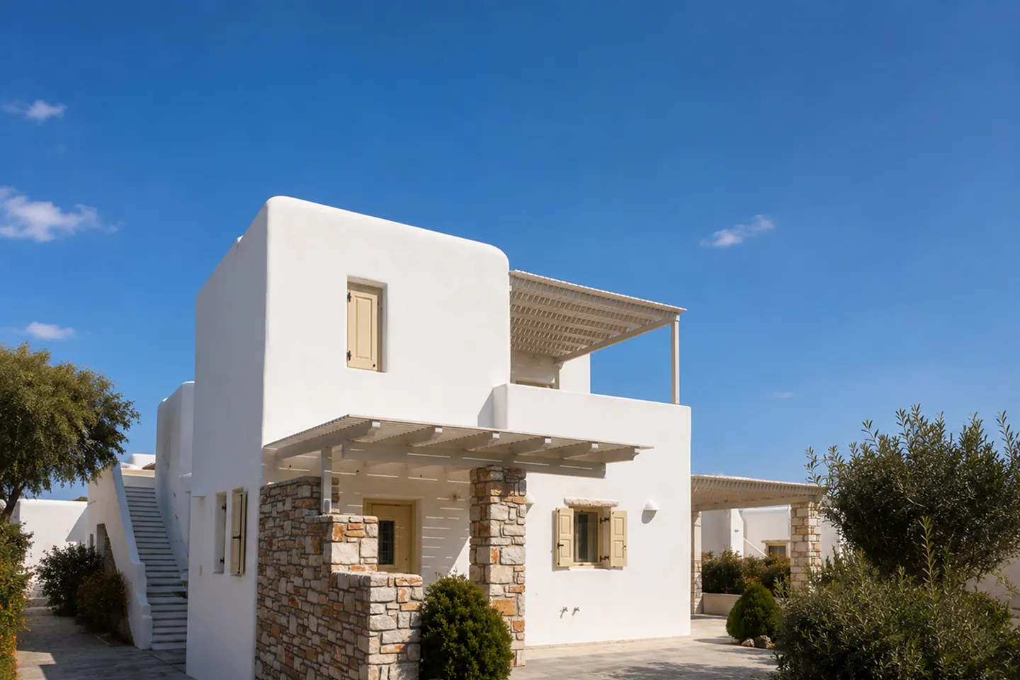 Villa Nausithoe Cycladic exterior