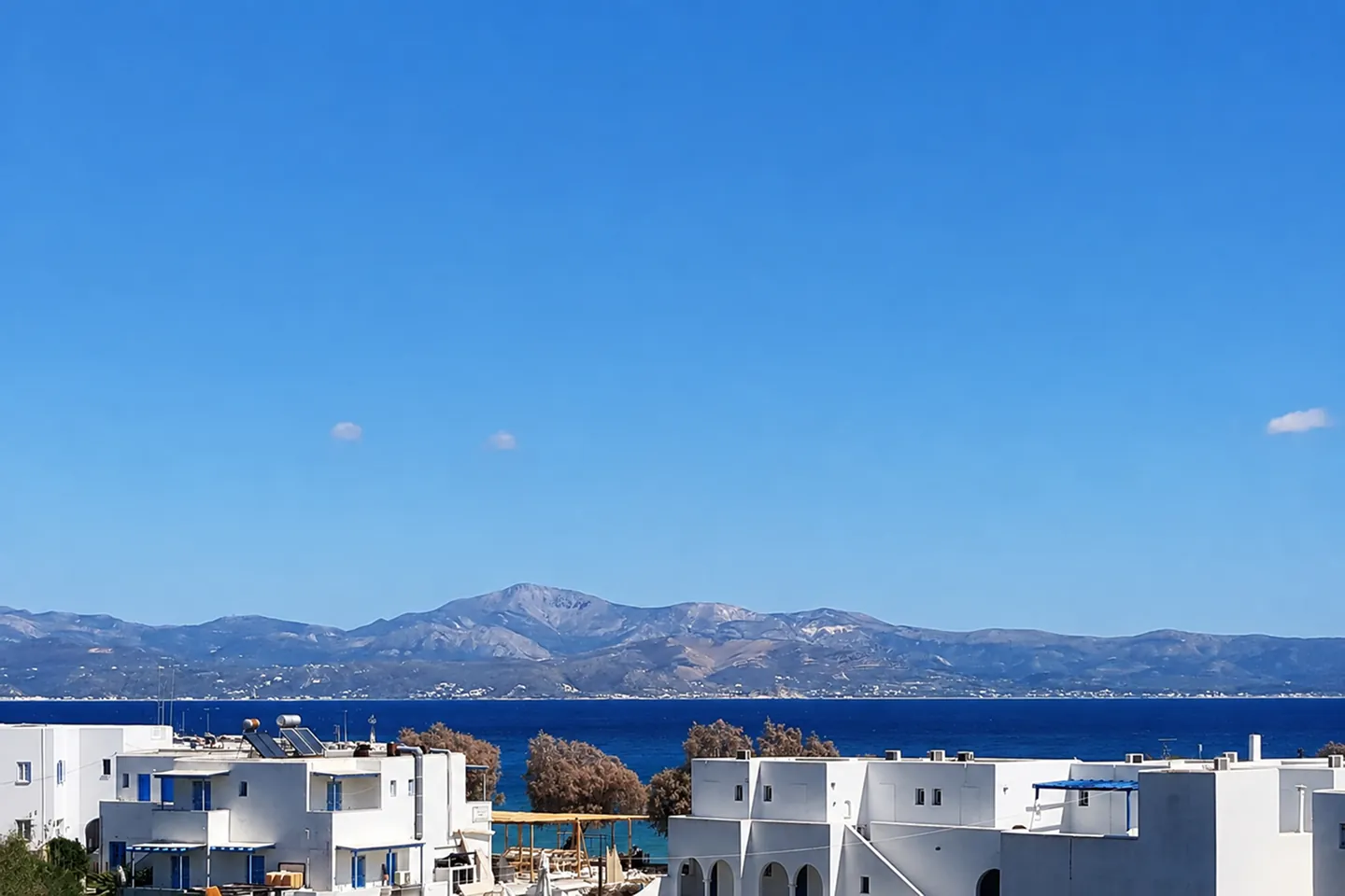 Whitewashed village overlooking the Aegean