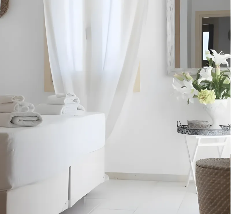 Bright interior at Villa Nausithoe